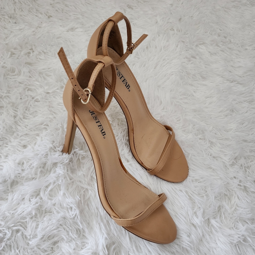 Beige Strappy Heels